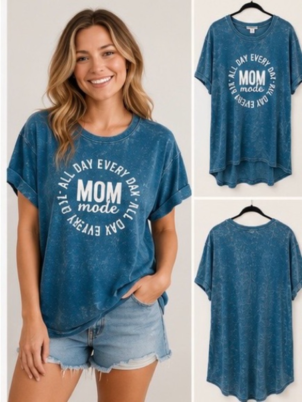 Celebrate Mother’s Day “Mom Mode” Mineral Wash Graphic Tee XXL